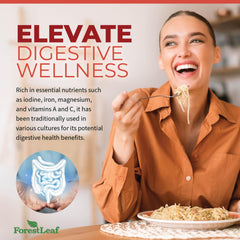 ForestLeaf Sea Moss Capsules closeup of small, easy-to-swallow vegan pills