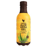 Forever Living Aloe Vera Gel bottle pour demonstrates convenient daily usage.