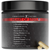 Formulation Factory Heart of Steel bottle view for daily energy ritual
