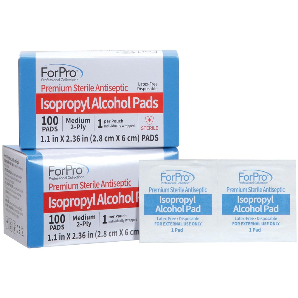 ForPro Premium toallitas de alcohol, empaque individual para higiene estéril.