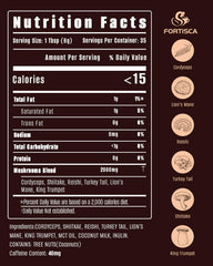 FORTISCA Mushroom Coffee cup steaming with creamy texture for a smooth morning.