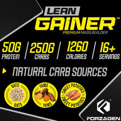 Ingredients panel highlighting premium proteins and natural carbohydrates.