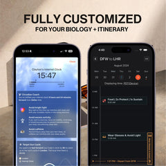 Flykitt app-guided schedule screen assists planning supplement timing.