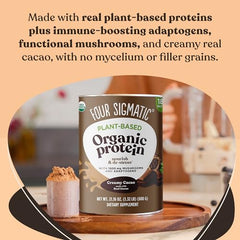 Four Sigmatic organic protein ingredients close-up with clean plant sources