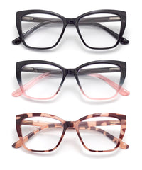 FoxMook gafas de lectura estilo Oprah con armazón negro para uso diario