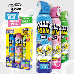 FOZZI'S mixed bath foam kids colorful suds splash during bath time.