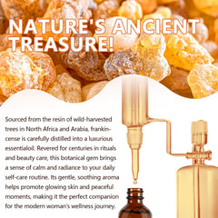 Frankincense essential oil in a diffuser ambient scene for calming atmosphere