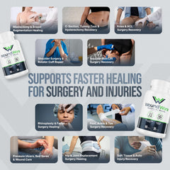 Free Life Labs WoundWorx capsules closeup highlights vitamin-rich blend for recovery support.