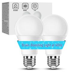 Free2Glow 40Hz therapy bulb front view for focused reading sessions.