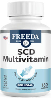 Freeda SCD Multivitamin bottle front showing label for daily adult nutrition support