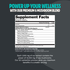 FreshCap Mushrooms six-mushroom complex closeup emphasizes a diverse, synergistic blend.