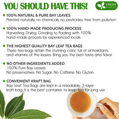 FRESHDRINKUS loose bay leaf tea emphasizes pure ingredients ideal for mindful brewing.