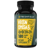 Freshfield Vegan Omega-3 algal oil bottle for daily plant-based DHA support