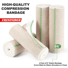 FRESINIDER elastic bandage laid flat to show 6-inch width and extended length for versatile wrap