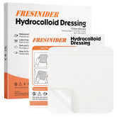FRESINIDER hydrocolloid dressing 4x4 on skin, discreet protection and contour conformance.