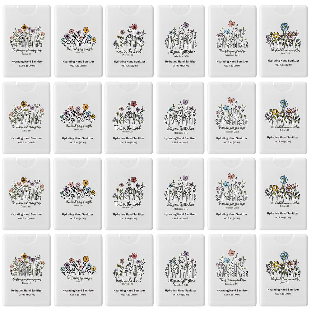 Frienda 24pcs Christmas hand sanitizer spray with festive packaging for gifts and stocking stuffers