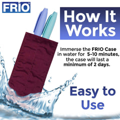 FRIO Duo wallet open compartment shows two pens or vials for easy access