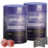 Fristfei Shilajit Gummies bottle showcases convenient daily dosing for sustained energy.
