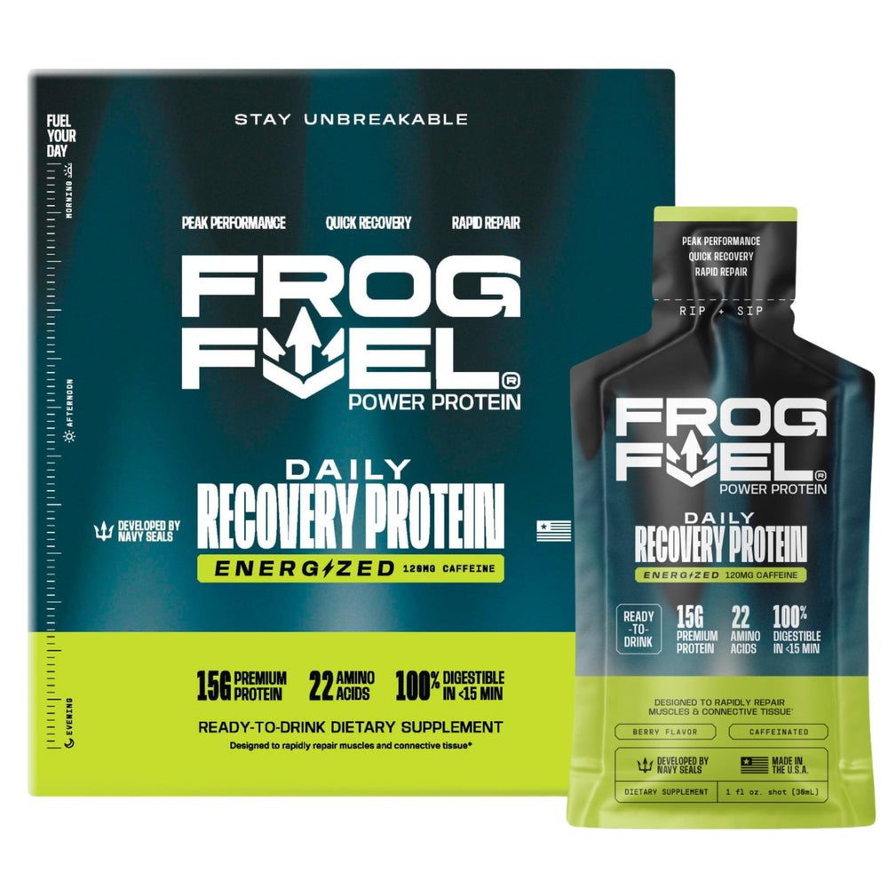Frog Fuel Power Shot berry 1oz pack, grab-and-go fueling.