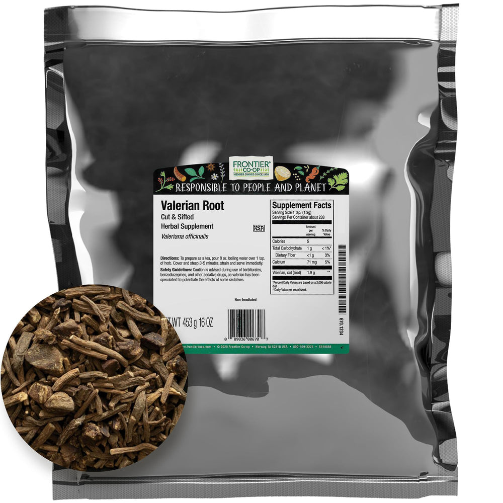Frontier Co-op cut and sifted valerian root 1lb for soothing bedtime teas