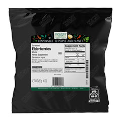 Frontier Co-op dried elderberries, European 1lb bag for tea infusions and syrups.