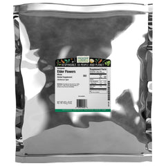 Frontier Co-op dried elderflowers bulk bag, ideal for tea and floral culinary infusions
