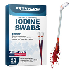 FrontLine hisopos yodo povidona, caja de 50, para cuidado de heridas.