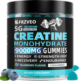 FRZVEO Creatine Monohydrate Gummies bottle shows convenient chewable performance support