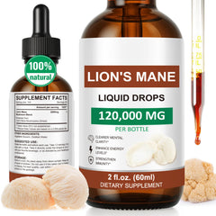 FSLHCY Lions Mane Drops bottle with dropper for easy daily focus support.