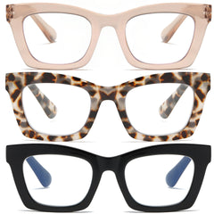 FSRTEP Oprah gafas de lectura rectangulares para mujer con bloqueo de luz azul.