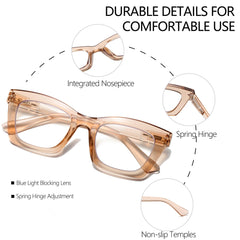 FSRTEP Oprah-Style readers side hinge shows flexible spring for comfort.