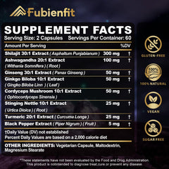 Fubienfit Shilajit capsules pour showing easy daily intake and convenience.
