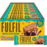 FULFIL chocolate salted caramel bar pack shot for on-the-go snacking