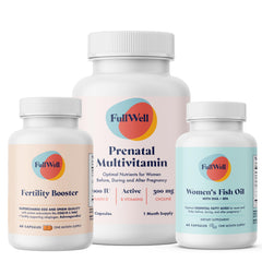 FullWell Fertility Trio bottle front for comprehensive prenatal support