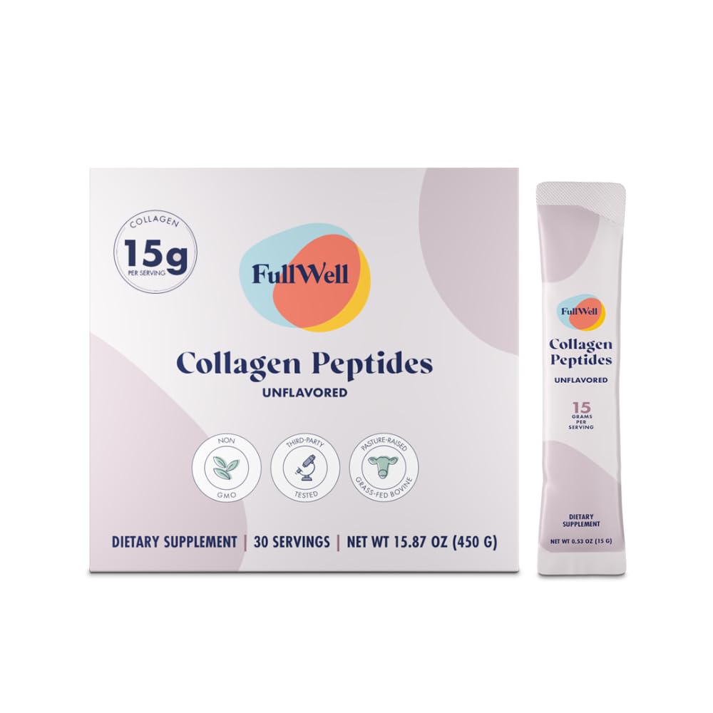 FullWell hydrolyzed collagen stick pack front for easy daily on-the-go use