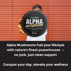 Fully Loaded Alpha Mushroom Pouch vanilla can packaging, ready to store.
