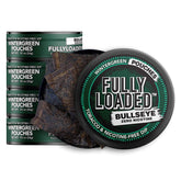 Fully Loaded Bullseye Wintergreen chew packaging shows a tobacco-free alternative for a controlled craving.