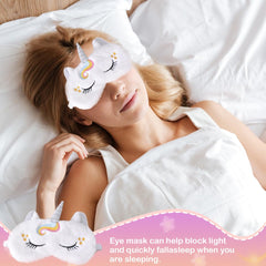 Mascara de dormir conejo de Fulycin, ideal para pijamadas y descanso nocturno.
