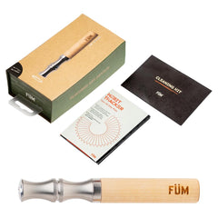 FÜM Prominent Flavored Air Device with maple barrel offers a discreet, portable habit substitute.