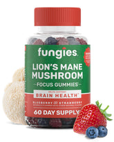 Fungies Lion’s Mane Gummies packaging front for convenient daily focus support