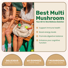 Fungies Multi Mushroom Gummies with lions-mane for daily focus and mental clarity