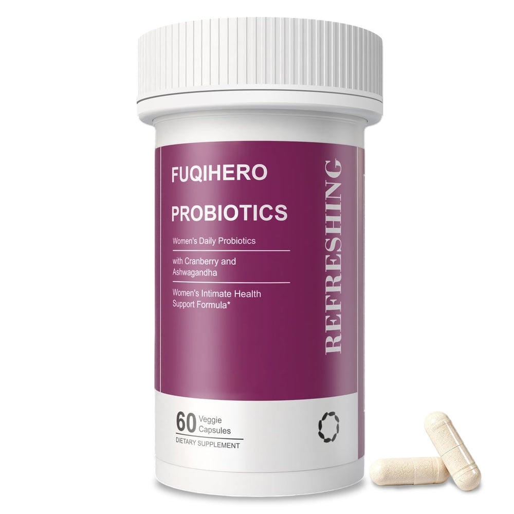 Fuqihero Vaginal Probiotics bottle showing pH balance and daily comfort