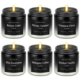 Furnizone 6-pack mens candles in woodsy glass jars create a cozy home ambience