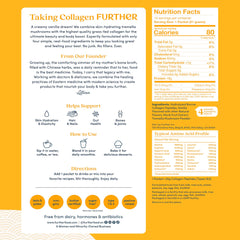 Further Food Vanilla Collagen Powder scoop ready to mix into coffee or smoothies.