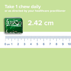 Fusion Lifestyle iron soft chews packaging front emphasizes vitamin C for absorption support.
