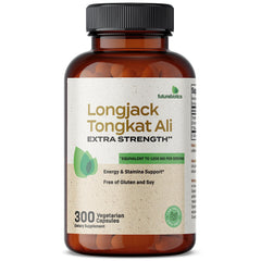 Futurebiotics Longjack Tongkat Ali bottle front showing energy and stamina support.
