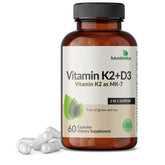 Suplemento Futurebiotics Vitamina K2 MK-7 con D3 en cápsulas para huesos fuertes.