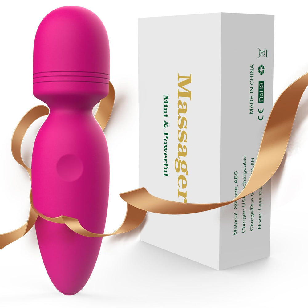 Fuwyiy mini massager front view in rose red for portable back relaxation.
