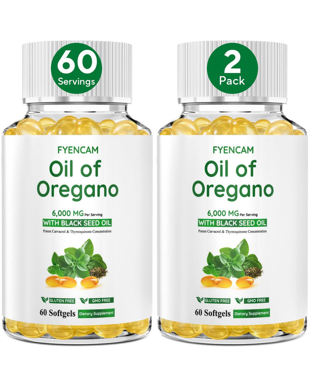 FYENCAM Oil of Oregano with Black Seed Oil bottle presented for daily immune support