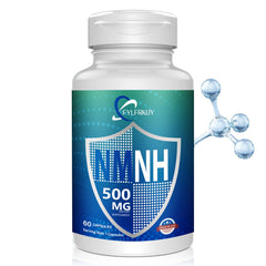 FYLFRKUY NMNH 500mg bottle side profile highlights compact daily supplement